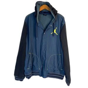 Nike Air Jordan Jumpman Varsity Hooded Snap Front Track Jacket Sweater Size XL